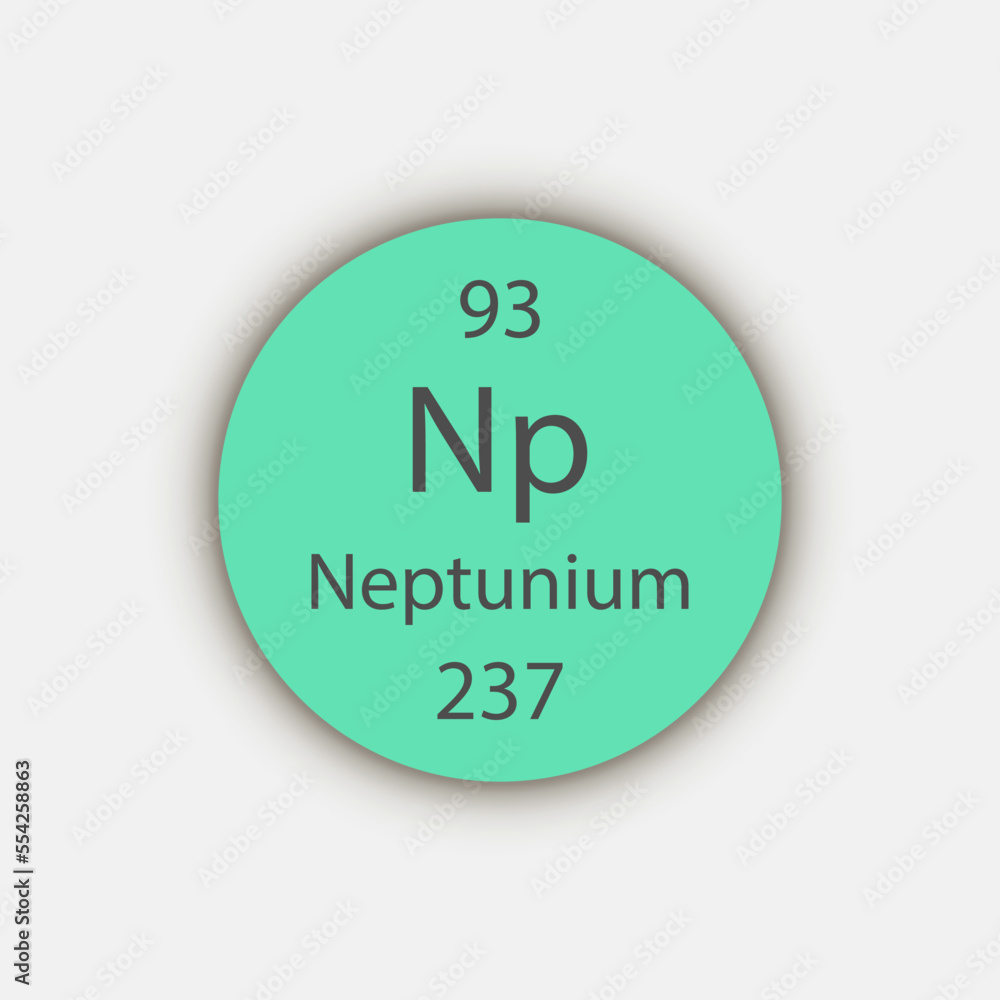 Neptunium symbol. Chemical element of the periodic table. Vector illustration. Neptunium symbol. Chemical element of the periodic table. Vector illustration.