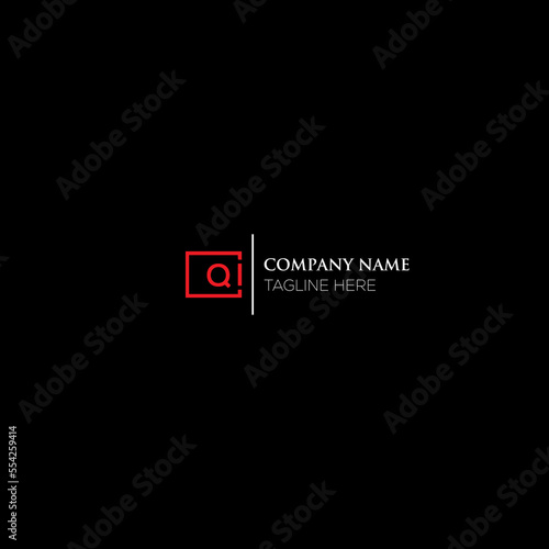 QI letter logo design on black background. QI creative initials letter logo concept. QI letter design. QI letter design on black background. QI logo vector.
