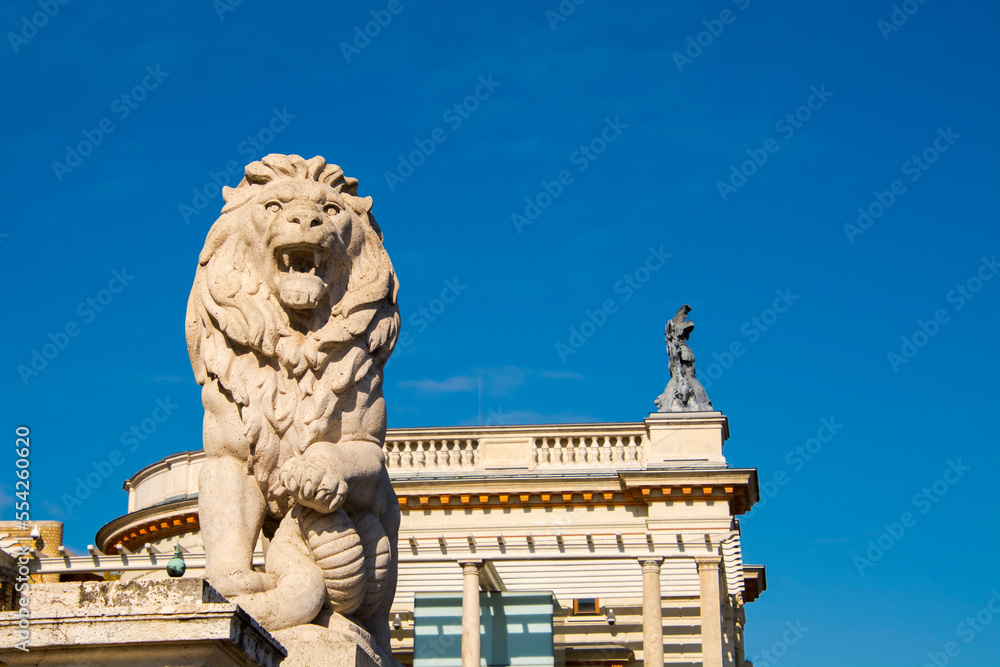 Statue of a lion in the Buda Castle