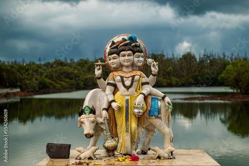 Grand bassin is a relegious place for meditation, pray and relax. Famous touristical destination in Mauritius island.  More hidu gods statue in this place photo