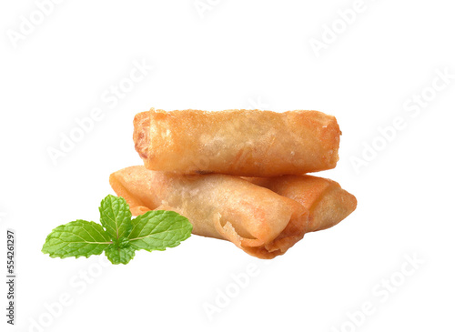 Fried chinese spring roll for appetizer on transparent png