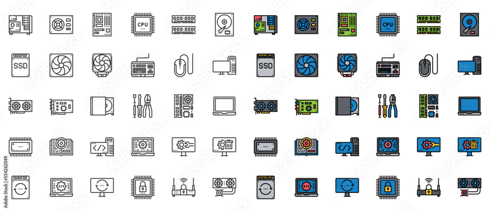 Computer Hardware Line Icons, Pixel Perfect Design Simple Set For Using In Website Graphics Report Logo Infographics, Best Quality Outline Symbol Collection Icon Vector Illustration Computer Hardware Line Icons, Pixel Perfect Design Simple Set For Using In Website Graphics Report Logo Infographics, Best Quality Outline Symbol Collection Icon Vector Illustration