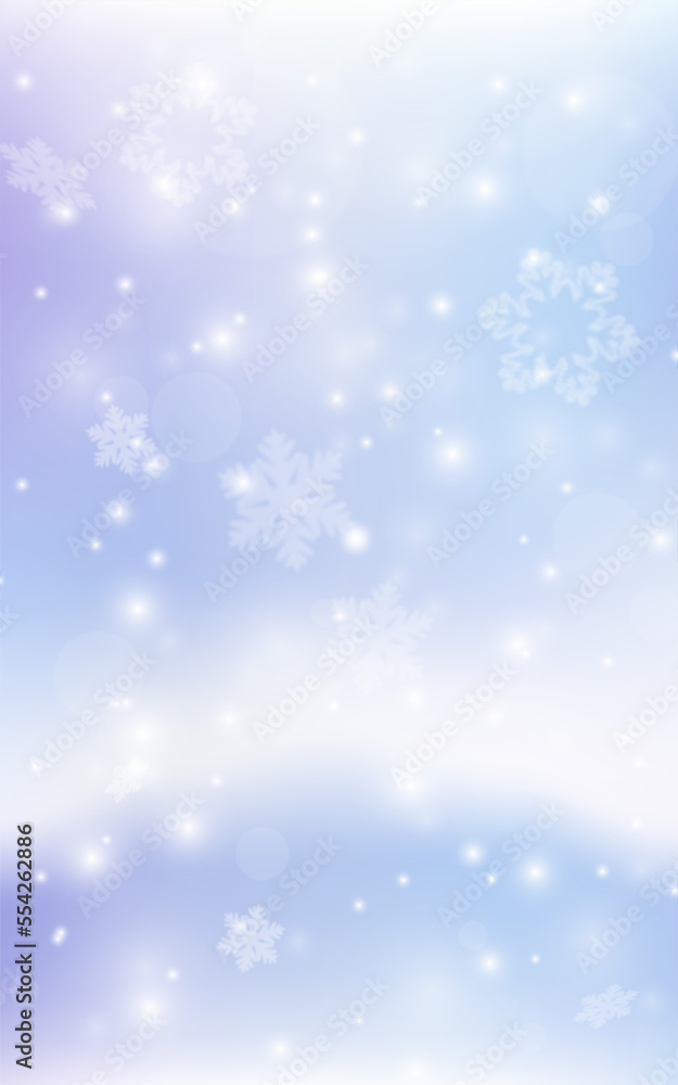 Snow background for Christmas card or wallpaper. Crystal snow. Winter background. Snowfall frozen greeting card