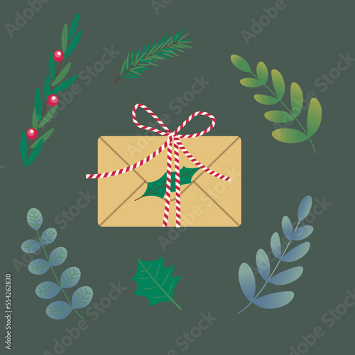 Christmas letter and branches