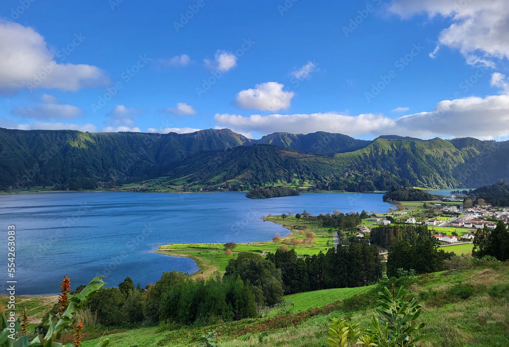 Lake of Sete Cidades in Sao Miguel Island of Azores Portugal