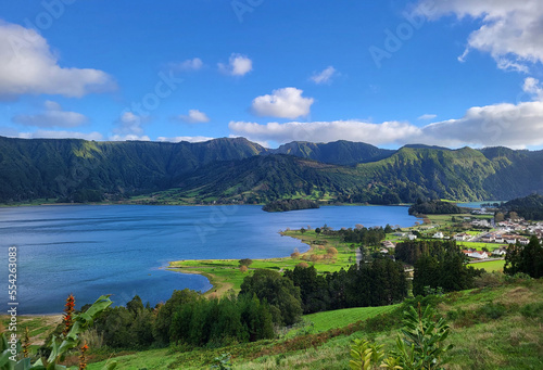 Lake of Sete Cidades in Sao Miguel Island of Azores Portugal © Picturellarious