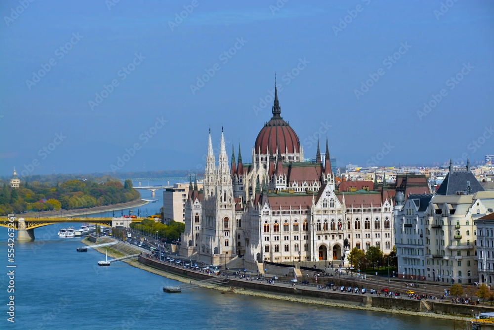 View of the Hungarian Parliament from the Castle of Buda