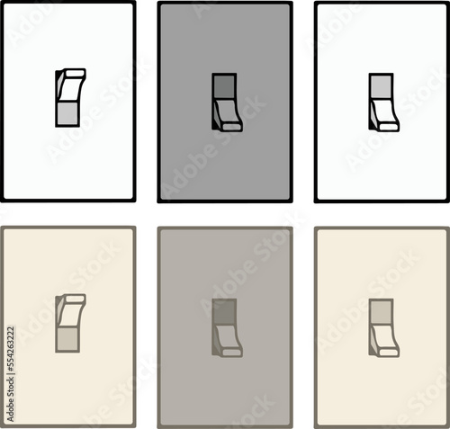 Electrical Light Switch Clipart - Outline, Silhouette & Color