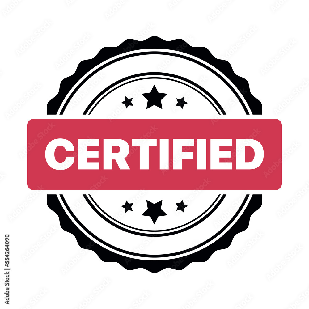 Obraz premium Certified Seal Stamp Red Black