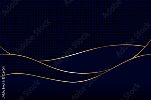 Blue Gold Luxury Wave Abstract Background