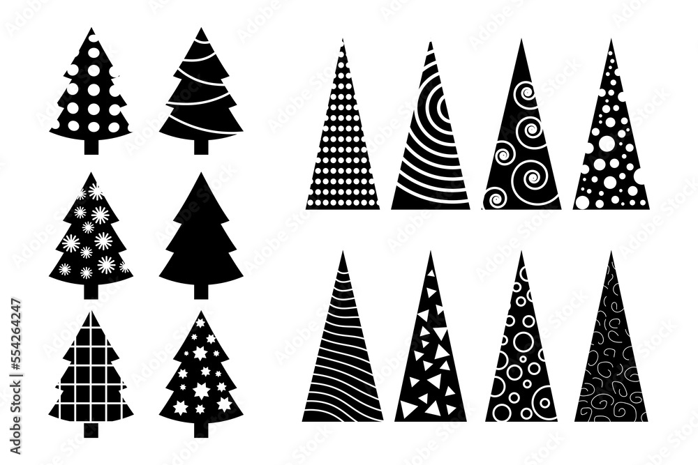 Obraz premium Set geometric christmas tree