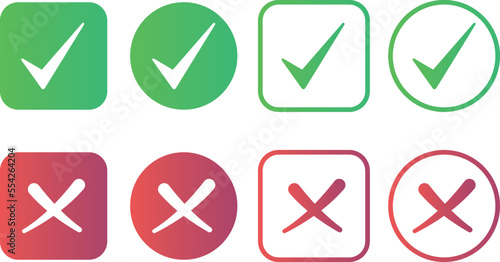 Different Types Of Check Marks And Crosses