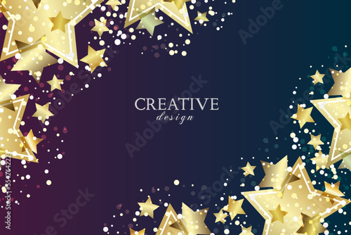 Diploma design template. Graduation card with starry frame and copy space.