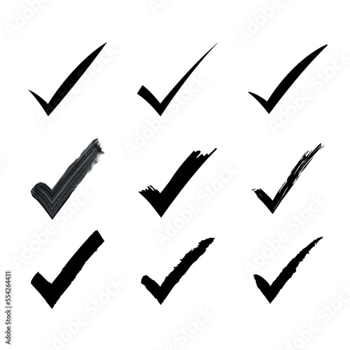 Hand Drawn Check Marks Set