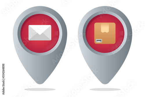 Postage And Mail Location Pins Gradient