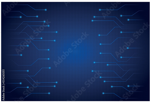 Technology Wires On Dark Blue Gradient Background Wallpaper