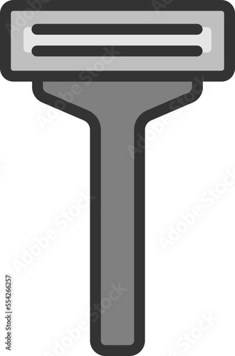 T字かみそりアイコン（カラー）のイラスト