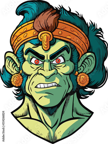 Hanuman Face Close Up Portrait illustration 14 Ramayana  Hanuman Jayanti
