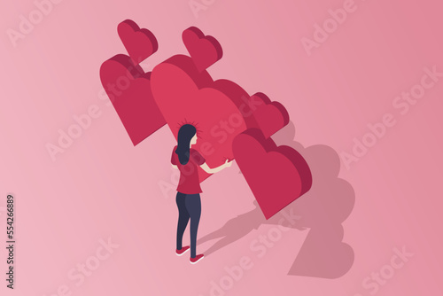 Isometric Valentines Hearts