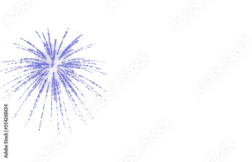 Isolated blue fireworks overlay