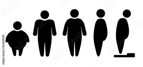 Cartoon stickman with diabetes. For World diabetes day. November 14. People on unhealthy with verweight, cholesterol, obesity problem. Obese patient, fat control, calories. Blue circle, ring ribbon.