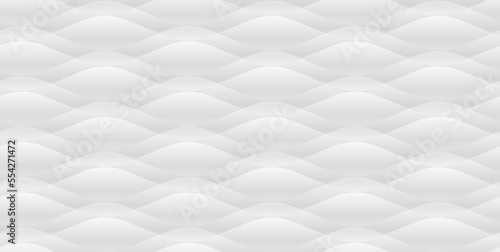 White volumetric pattern smooth waves. Vector clipart