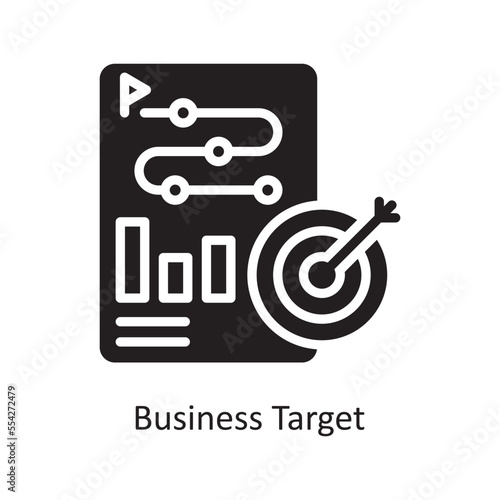 Business Target  Vector Solid Icon Design illustration. Business and Finance Symbol on White background EPS 10 File