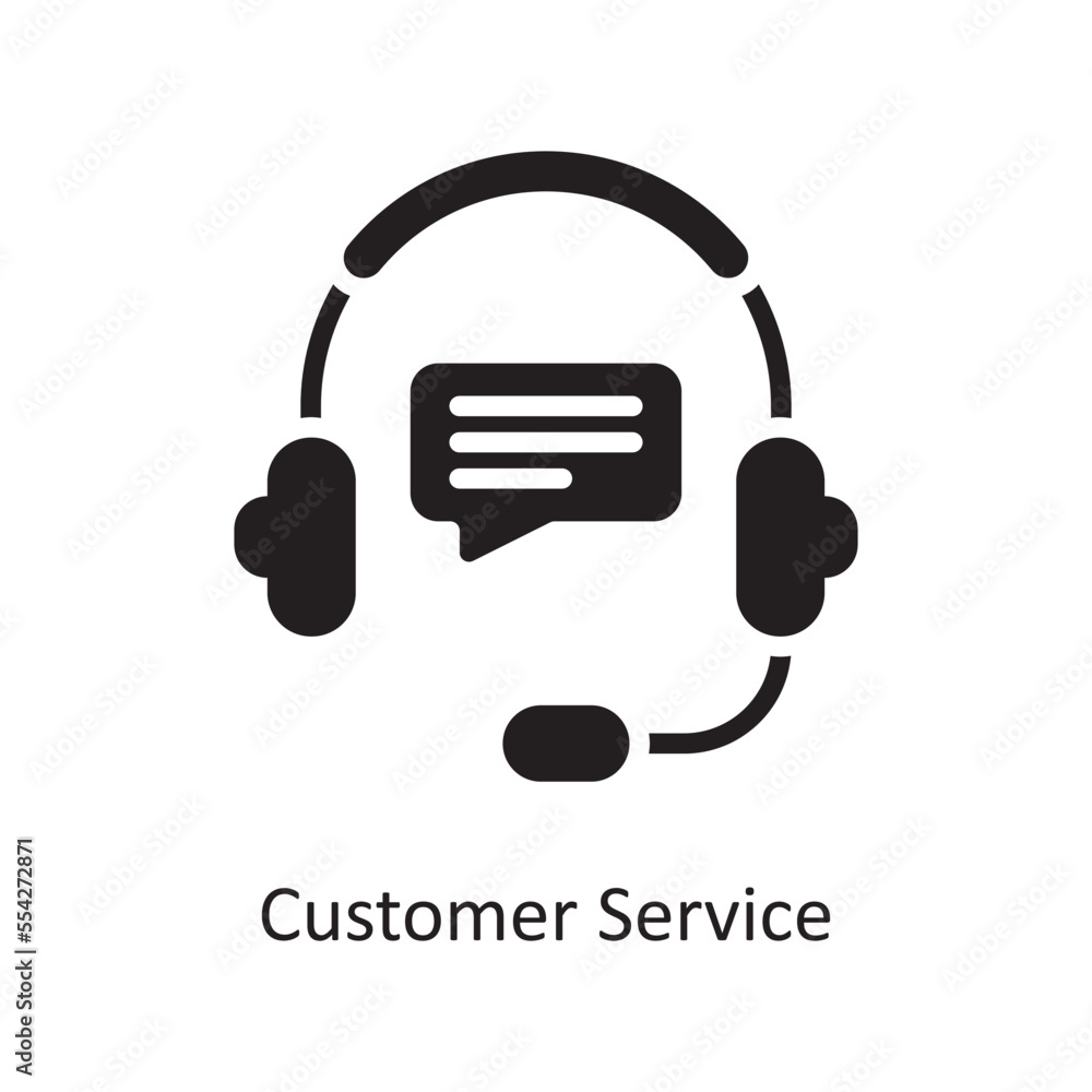 Customer Service Vector Solid Icon Design illustration. Business and Finance Symbol on White background EPS 10 File Customer Service Vector Solid Icon Design illustration. Business and Finance Symbol on White background EPS 10 File