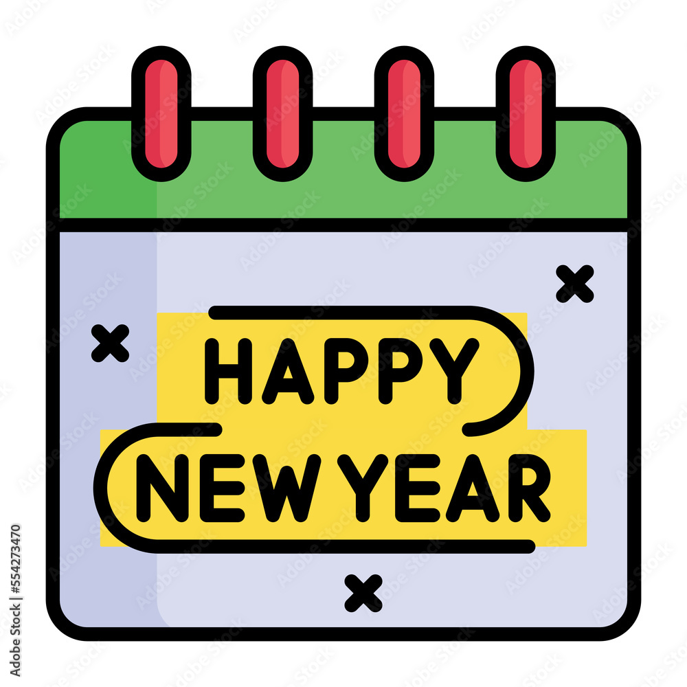 Happy new year calendar 2023 icon in modern style Happy new year calendar 2023 icon in modern style