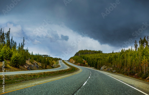 Storm clouds forming over Highway 97C between Merritt and Kelowna, BC, Canada; British Columbia, Canada photo