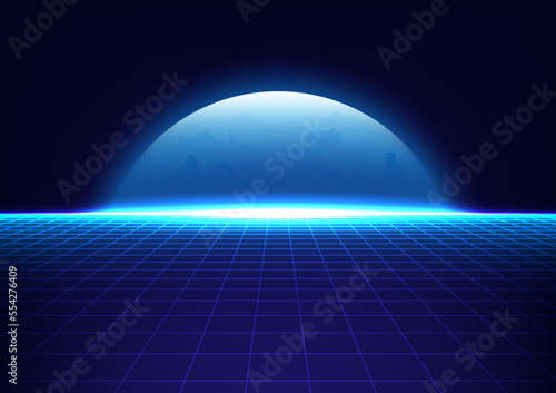 Universe communication wave signal. Global digital networking. Perspective grid and space science technology
