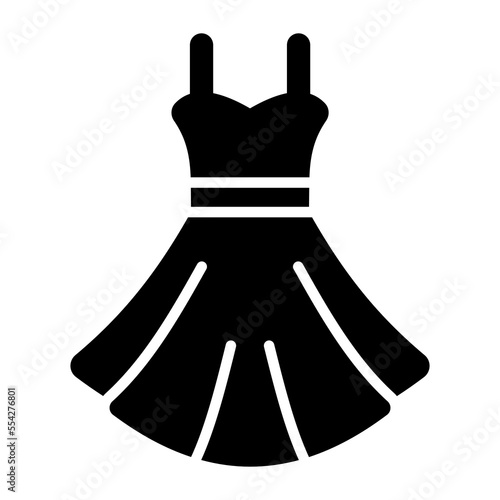 A beautiful party dress icon, vector icon of frock