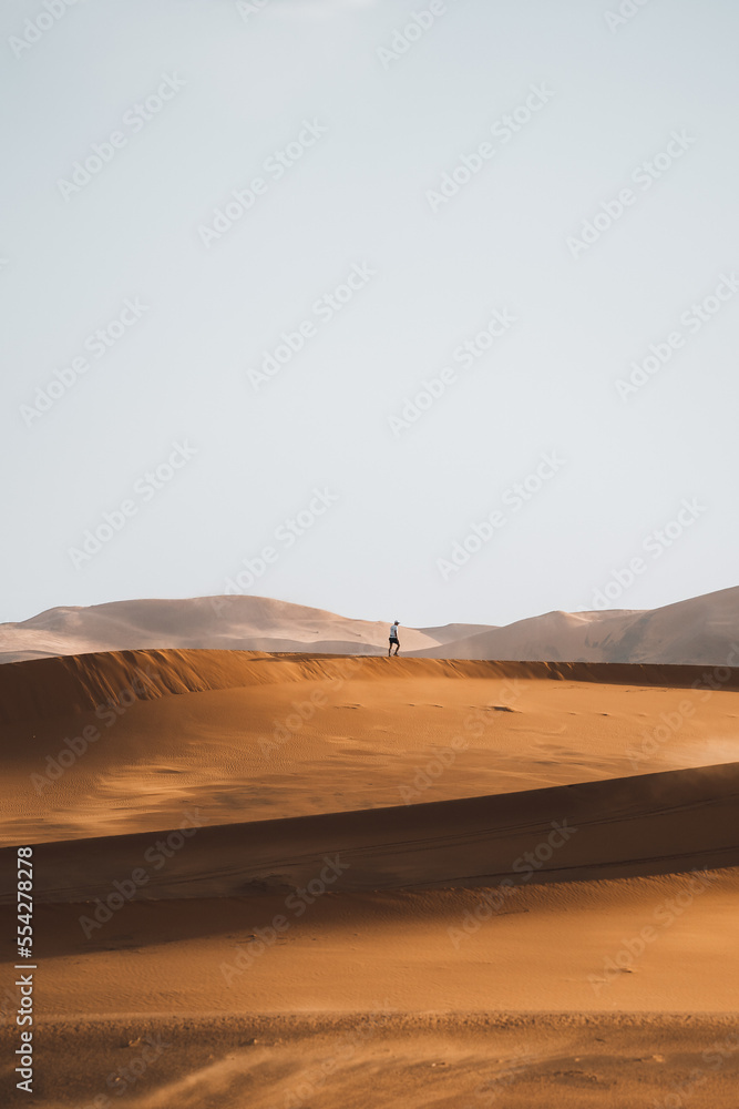 Lonely walker in Sahara Desert Merzouga Person Morocco