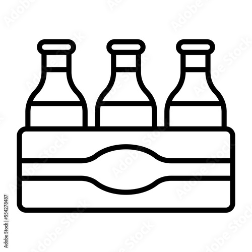 Editable design of beer crate, beer bottles inside the box
