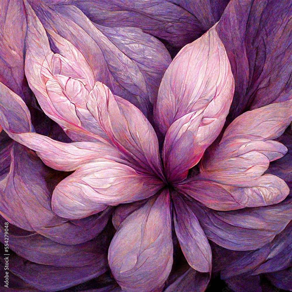 Obraz premium Lilac and pink abstract flower Illustration.