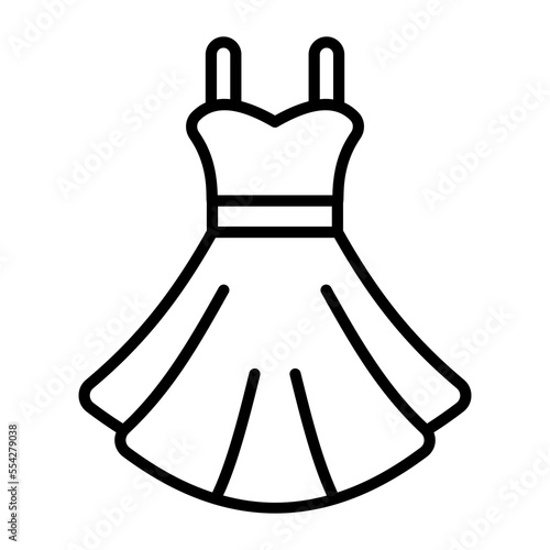 A beautiful party dress icon, vector icon of frock