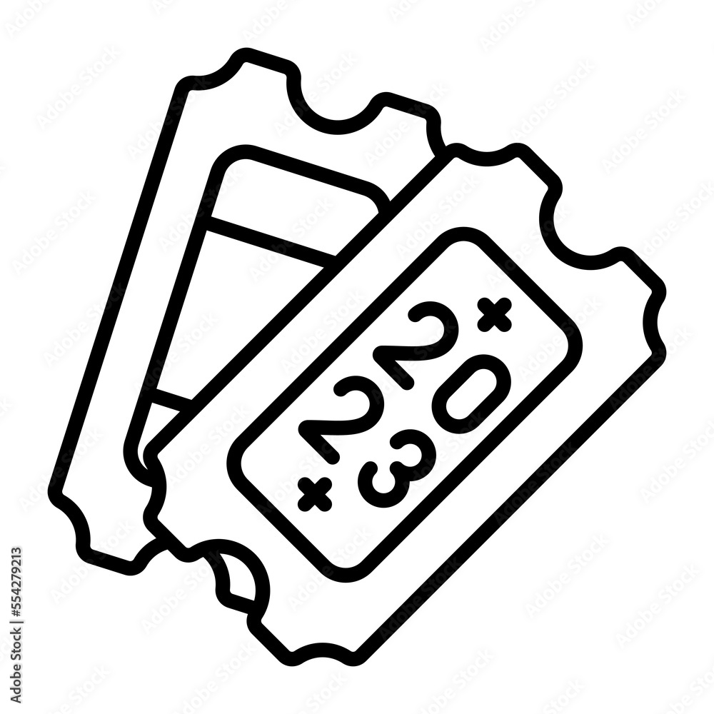 New year 2023 tickets vector icon in modern style New year 2023 tickets vector icon in modern style