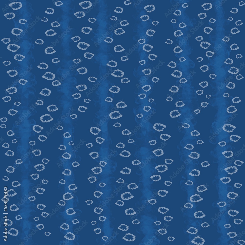 water drops background Indigo India pattern fabric design template textile 