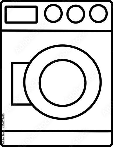 icon black outline washing machine