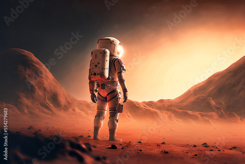 astronaut exploring mars photo