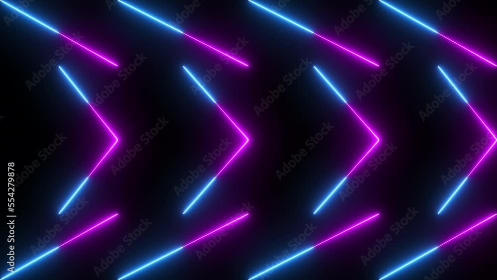 abstract black background with pink blue neon glowing laser lines ...