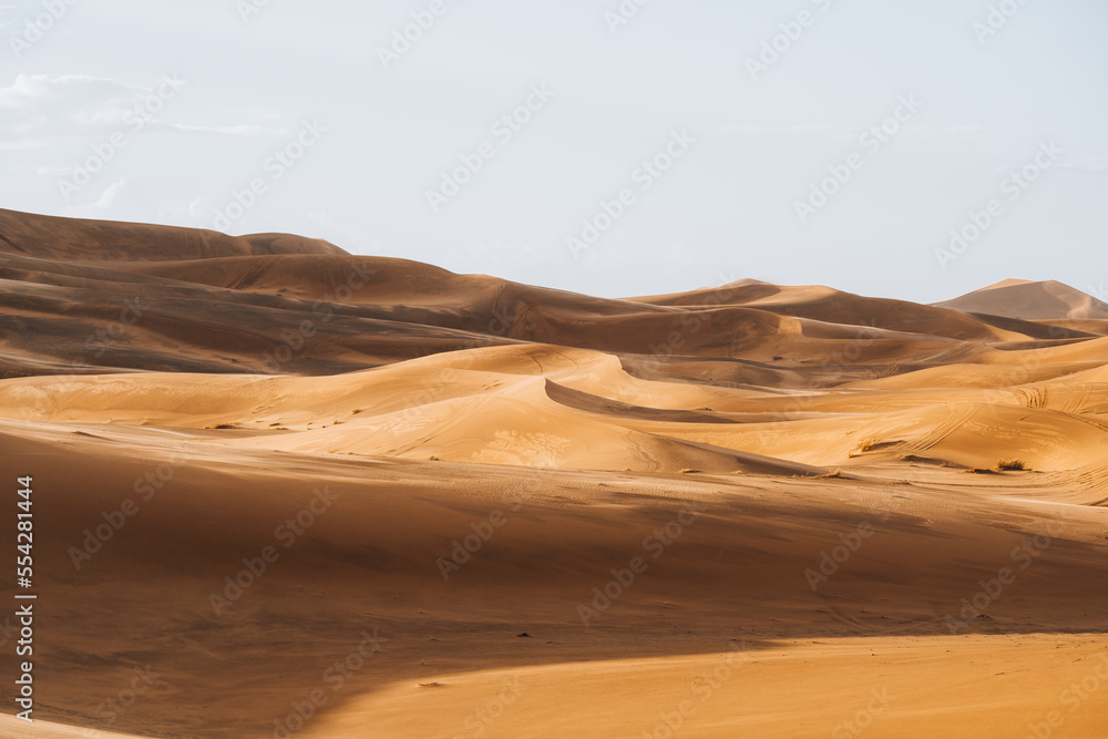 Sand texture in Morocco Sahara Merzouga Desert landscape oriented