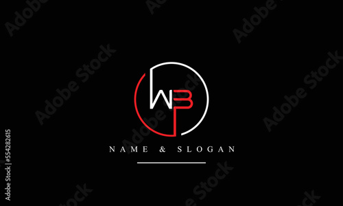 WB, BW, W, B abstract letters logo monogram