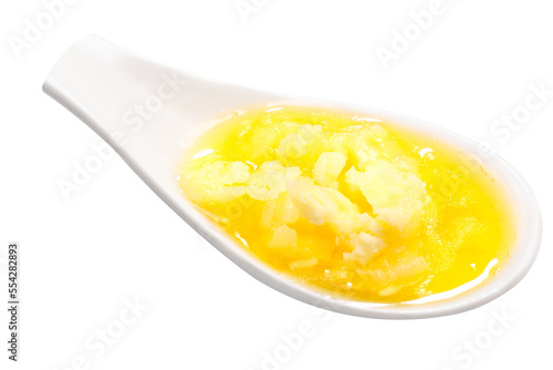 Spoonful of ghee melted butter isolated png