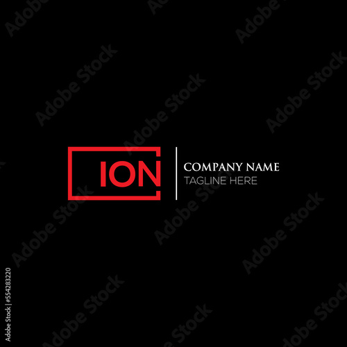 ION letter logo design on black background. ION creative initials letter logo concept. ION letter design. ION letter design on white background. ION logo vector.
