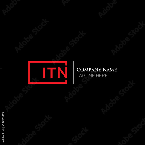 ITN letter logo design on black background. ITN creative initials letter logo concept. ITN letter design. ITN letter design on white background. ITN logo vector.
 photo