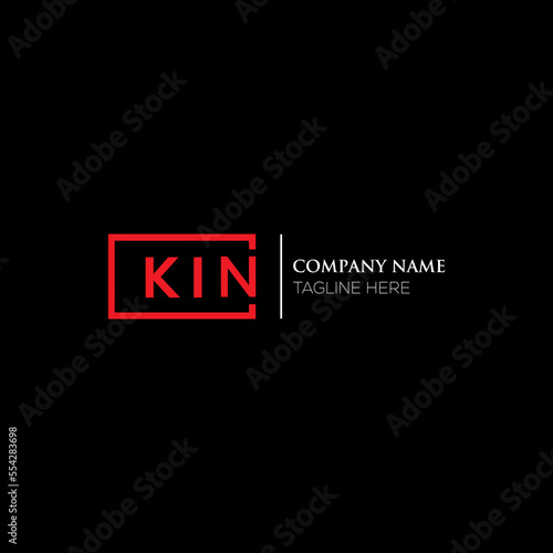 KIN letter logo design on black background. KIN creative initials letter logo concept. KIN letter design. KIN letter design on white background. KIN logo vector.
