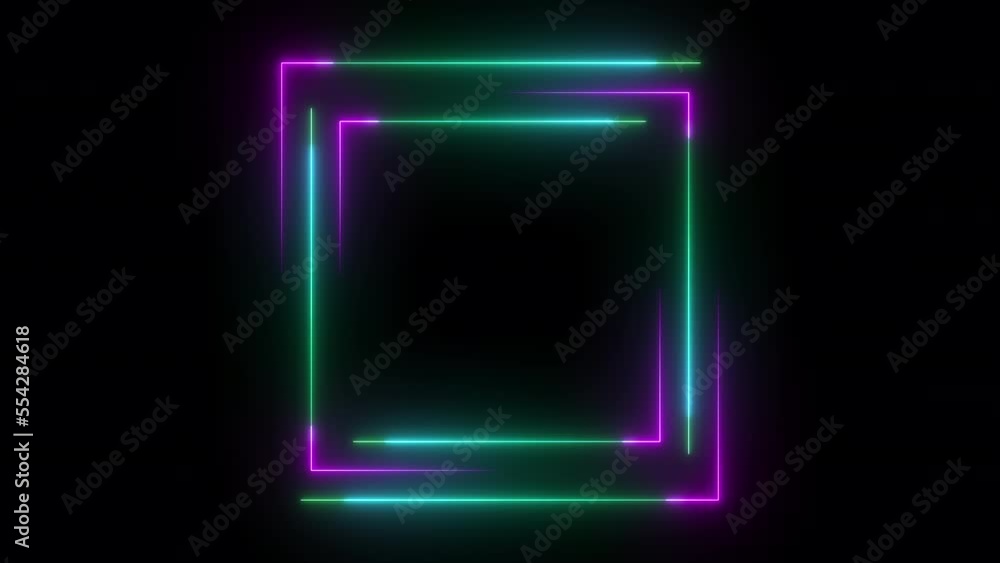 Glowing light square frame Glowing light square frame