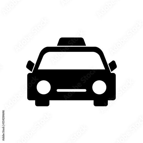 Silhouette icon of the front of a cab. symbol of Taxi. Vector.