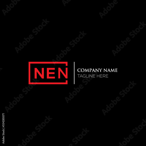 NEN letter logo design on black background. NEN creative initials letter logo concept. NEN letter design. NEN letter design on white background. NEN logo vector.
 photo